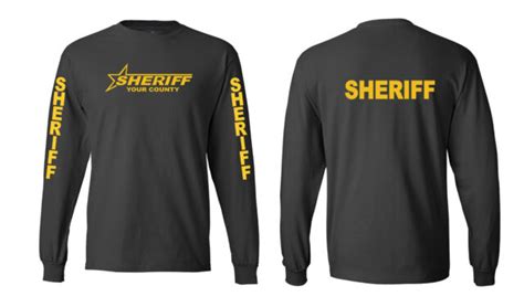 New Deputy Sheriff Logo Long Sleeve T Shirts Custom County Law