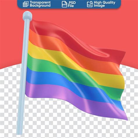 Premium PSD Simple Cartoon 3d Render An Illustration Of Lgbt Rainbow Flag And Gay Pride