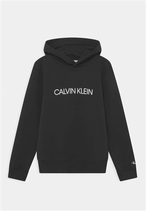 Calvin Klein Jeans Institutional Logo Hoodie Unisex Hoodie Blacksvart Zalandono