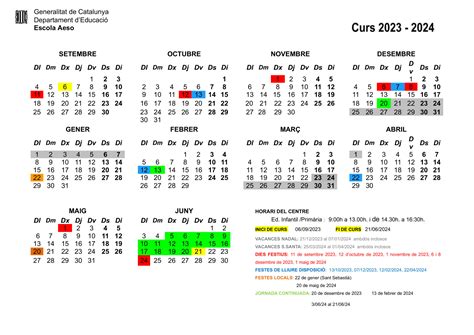 Calendari Escolar Zer Pallars Juss