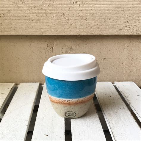 Handmade Ceramic Keep Cup/Tumbler -Blue and white - made in melbourne - gifts for her - gifts ...