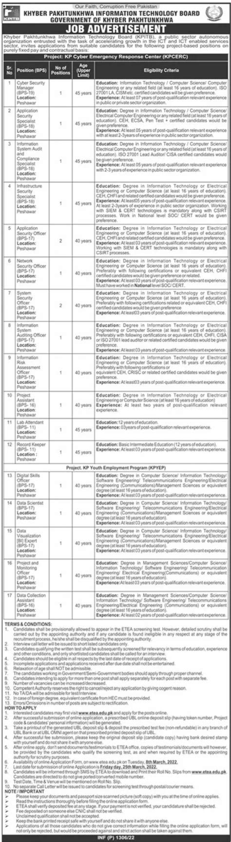 Jobs Advertisement At Khyber Pakhtunkhwa Information Board 2024 Job