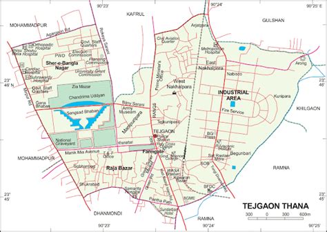 Maps of Bangladesh: Tejgaon Thana