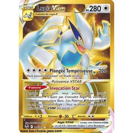 Carte Pok Mon Eb Lugia V Secr Te