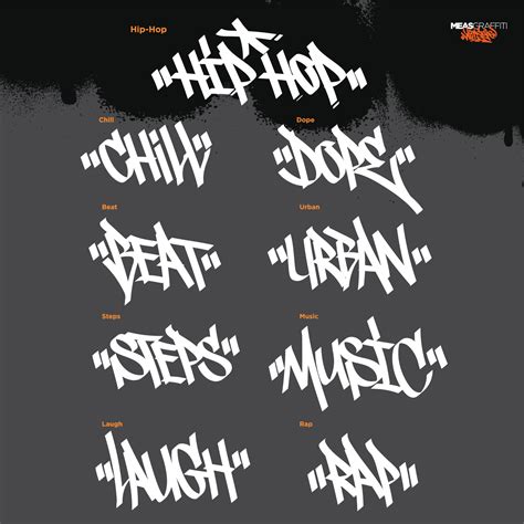 A set of various words in a street art graffiti theme. 16829872 Vector ...