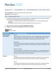 Module C Assignment Environmental Scan And Swot Analysis Docx