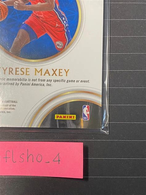 Panini Select Jersey Patch Red Wave Prizm Tyrese Maxey Rookie