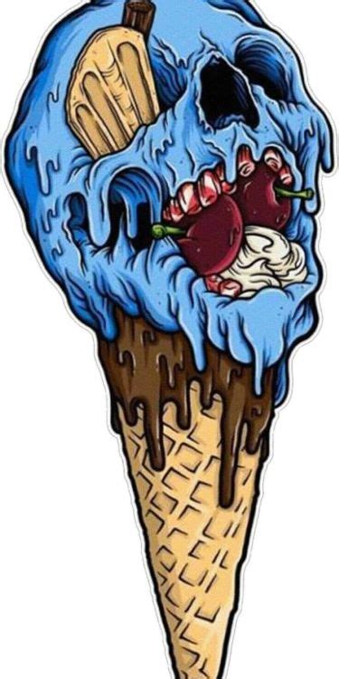 Skull Ice Cream Cone Vinyl Sticker Vinyl Decal For Car Bumper Window Laptop