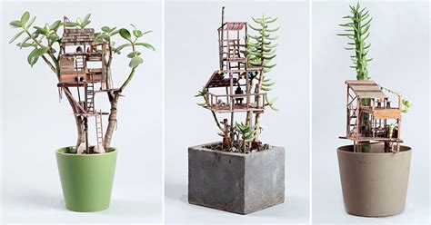 Houseplant Treehouses By Artist Jedediah Corwyn Voltz Booooooom