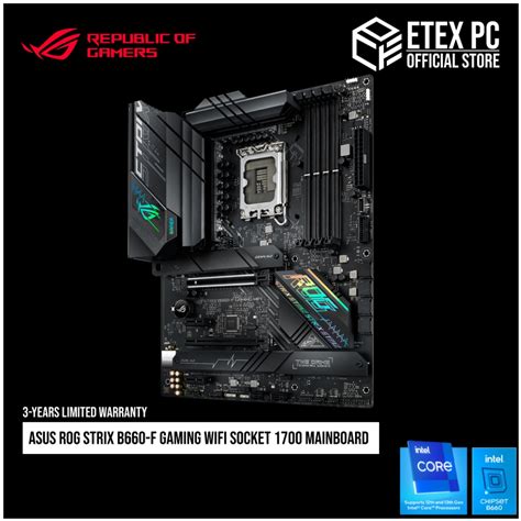 Asus Rog Strix B660 F Gaming Wifi Socket 1700 Mainboard Rog Strix B660 F Gaming Wifi Shopee