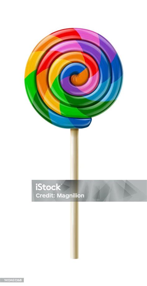 Rainbow Lollipop Candy Stock Illustration - Download Image Now - Candy ...