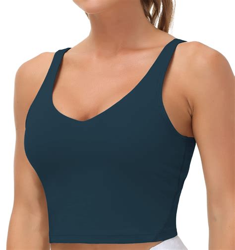 The Gym People Womens Sports Bra Longline Wirefree Padded With Medium