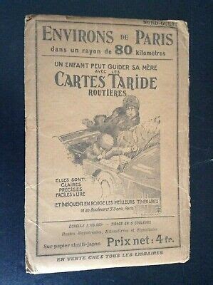 Ancienne carte routière Taride Environs de Paris Nord Ouest eBay