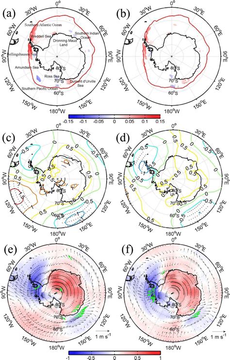 Regression Map Of Anomalous Seasonal Sea Ice Concentration A And B