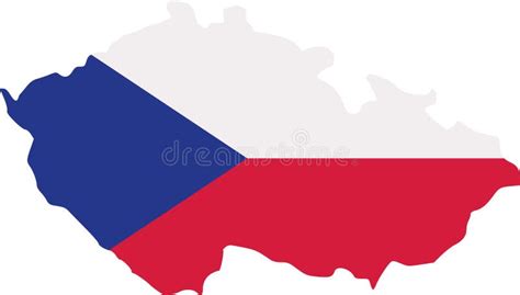 Czech Republic Map with Flag Stock Illustration - Illustration of silhouette, republic: 107153871