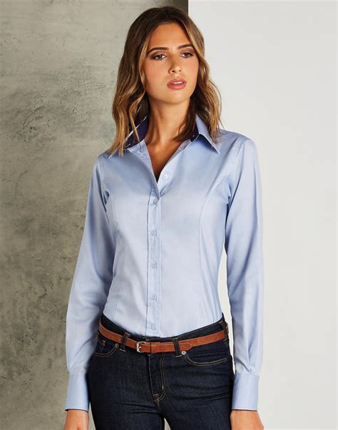 Camisa Oxford Manga Larga Mujer Entallada Dnglobal