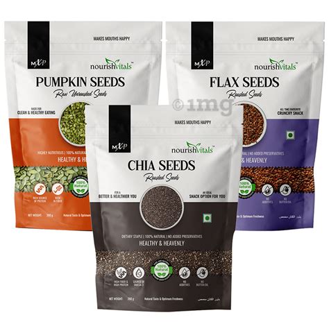 NourishVitals Combo Pack Of Pumpkin Seeds Raw Unroasted Chia Seeds