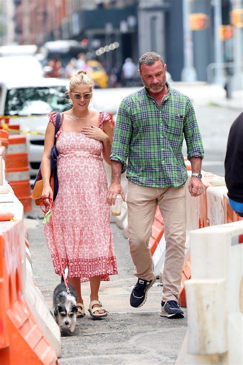 TAYLOR NEISEN and Liev Schreiber Out with Their Dog in New York 08/14