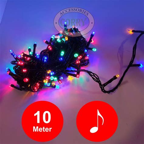 Jual Lampu Pohon Natal Meter Warna Warni Rainbow Kelap Kelip Musik