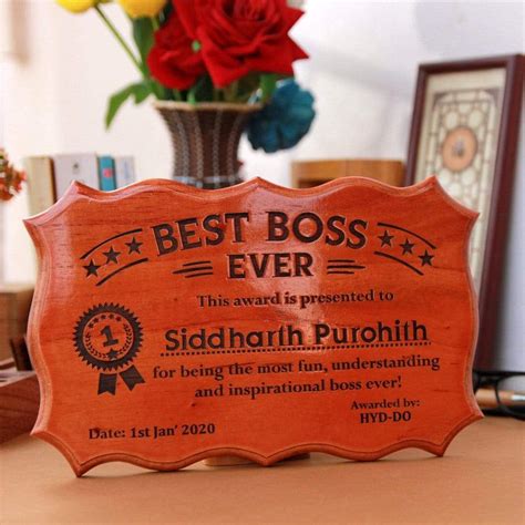 Personalized Best Boss Ever Award Certificate | Unique Gifts for Boss ...