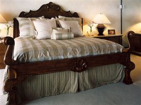 Bedding with the dark wood bed frame Dark Wood Bed Frame, Mediterranean ...