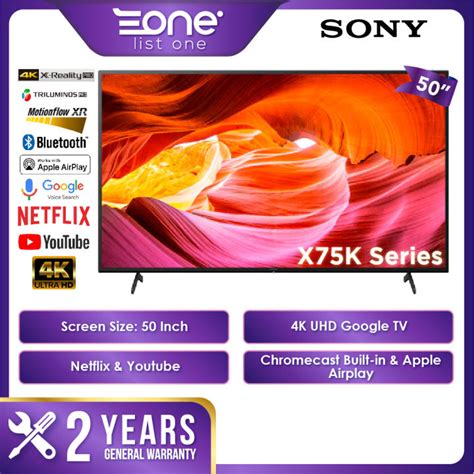 Sony 50 Inch 4K UHD Google TV KD-50X75K | HDR Netflix TV | 50X75K ...