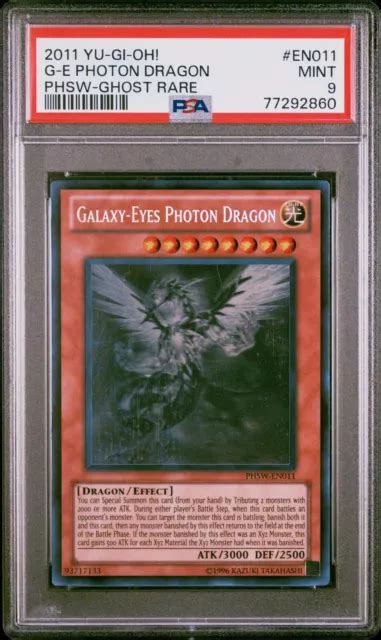 YUGIOH GALAXY EYES PHOTON Dragon PHSW EN011 Ghost Raro PSA 9 EUR 225 76