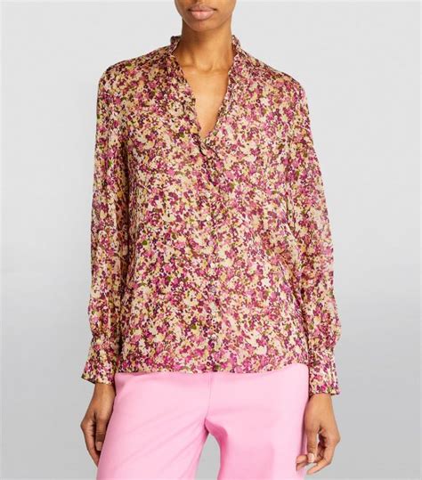 Womens Max Mara Yellow Silk Floral Blouse Harrods Uk