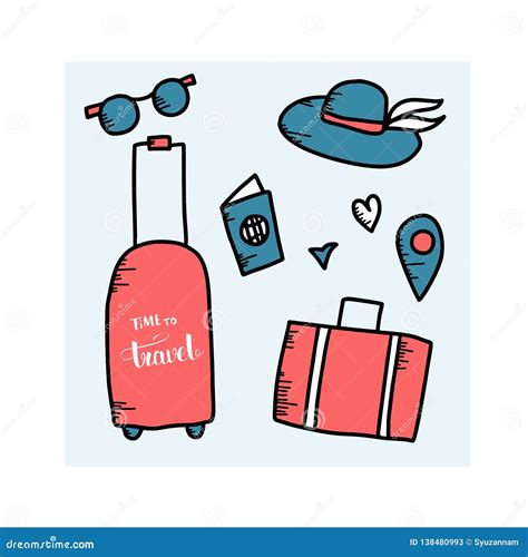 Fije De S Mbolos Del Garabato Del Viaje En Vector Stock De Ilustraci N