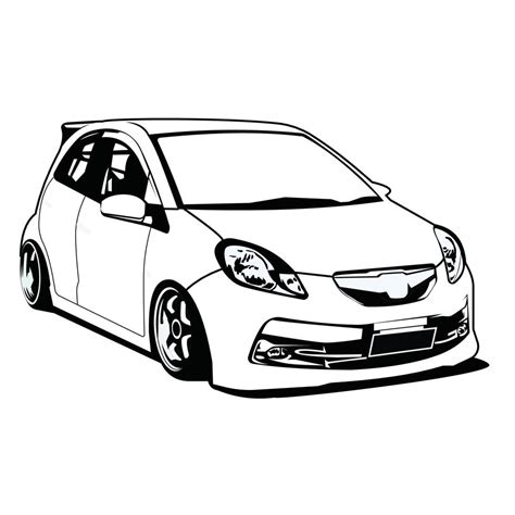 small city car black and white vector design 20414324 Vector Art at ...