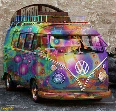 Spray Painted VW Van Hippie Bus Vw Van Hippie Van