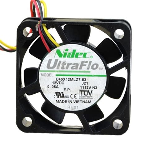 Nidec U40X12MLZ7 53 DC 12V 0 05A 2 Wires 3 Wires Axial Cooling Fan