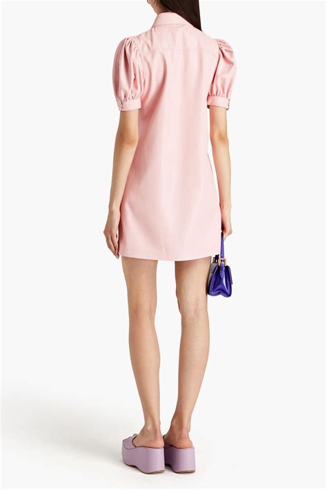 ALICE OLIVIA Faux Leather Mini Shirt Dress THE OUTNET