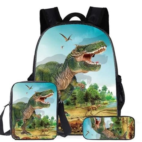 Sac à Dos Garçons Sac d école Primaire Cartable Dinosaure avec Sac