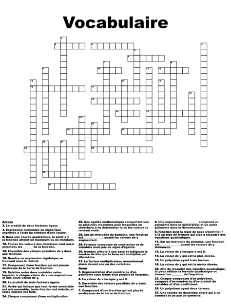 Mot croisé Sciences Crossword WordMint