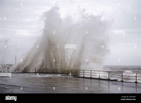 Storms Bringing Very Wet And Windy Weather To The Seafront In