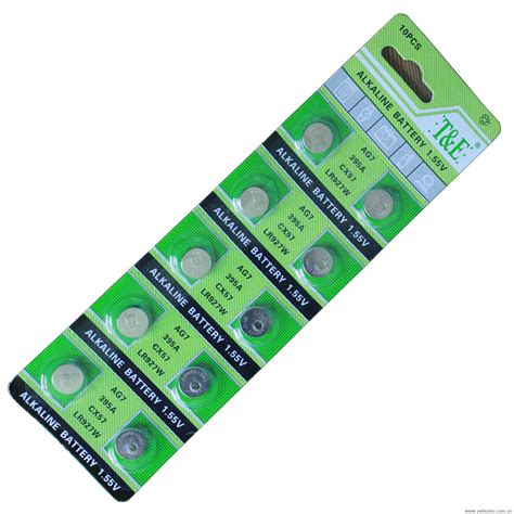 New T&E brand 10PCS AG7 LR927 395 SR927SW alkaline battery-in Button ...