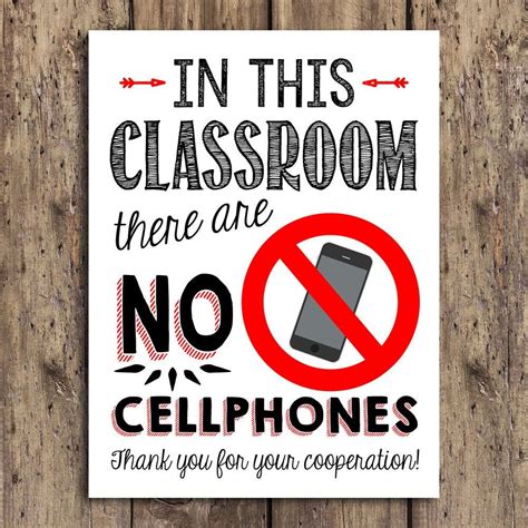 No Cellphones Allowed Sign School Classroom Decor Classroom