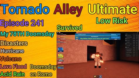 Roblox Tornado Alley Ultimate Episode 241 My 78th Doomsday Win Youtube