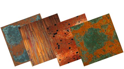 Patina Copper Sheet Sample Pack Copper Sheets Copper Patina Copper