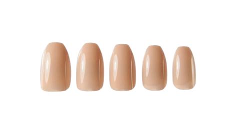 Medium Coffin Press On Nails Nude Nails Reusable Nails Glue On Nails False Nails Neutral Skin