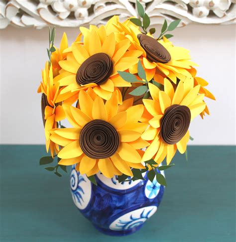 Sunflower Table Bouquet Paper Flower Bouquet Sunflower - Etsy