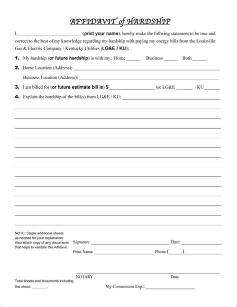 Printable Affidavit Form