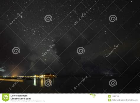 Night Sky Stars in Maldives Editorial Stock Photo - Image of night ...