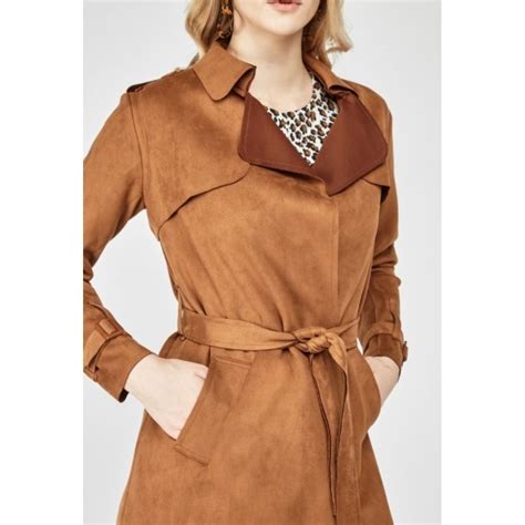 Belted Faux Suede Trench Coat Women S Fashion Coats Jackets And