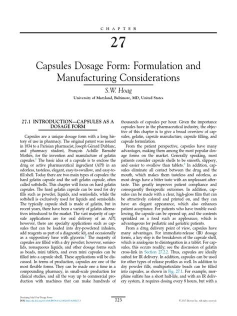 Capsule Dosage Form and Manufacturing | PDF | Gelatin | Pharmaceutical ...