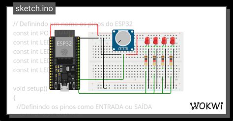 Entrada Analógica LEDs Wokwi ESP32 STM32 Arduino Simulator