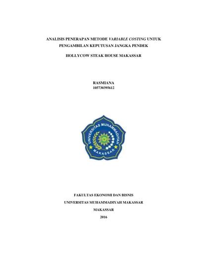 Saran Kesimpulan Dan Saran Analisis Penerapan Metode Variable