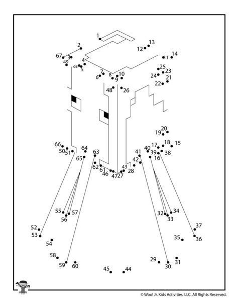 Minecraft Squid Draw A Dot Printable Woo Jr Kids Activities Lego