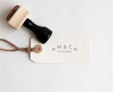 Custom Wedding Monogram Stamp Personalized With Initials Date Wood